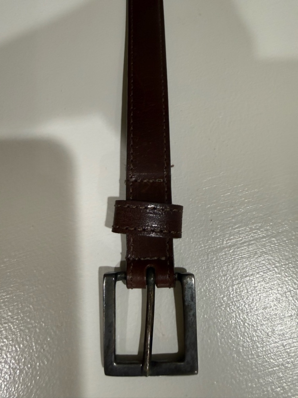 bebe genuine, leather size, small Leather Belt in Dark Brown approximately 1”